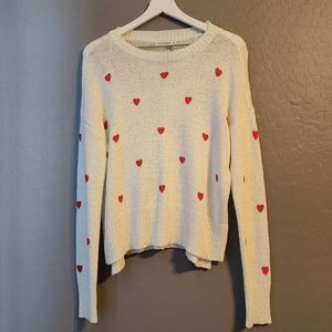 Moon & Madison Heart Sweater Cream Medium